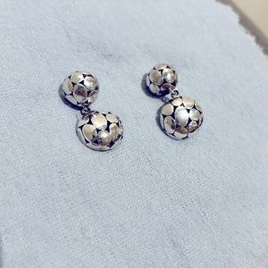 Dangling silver earrings